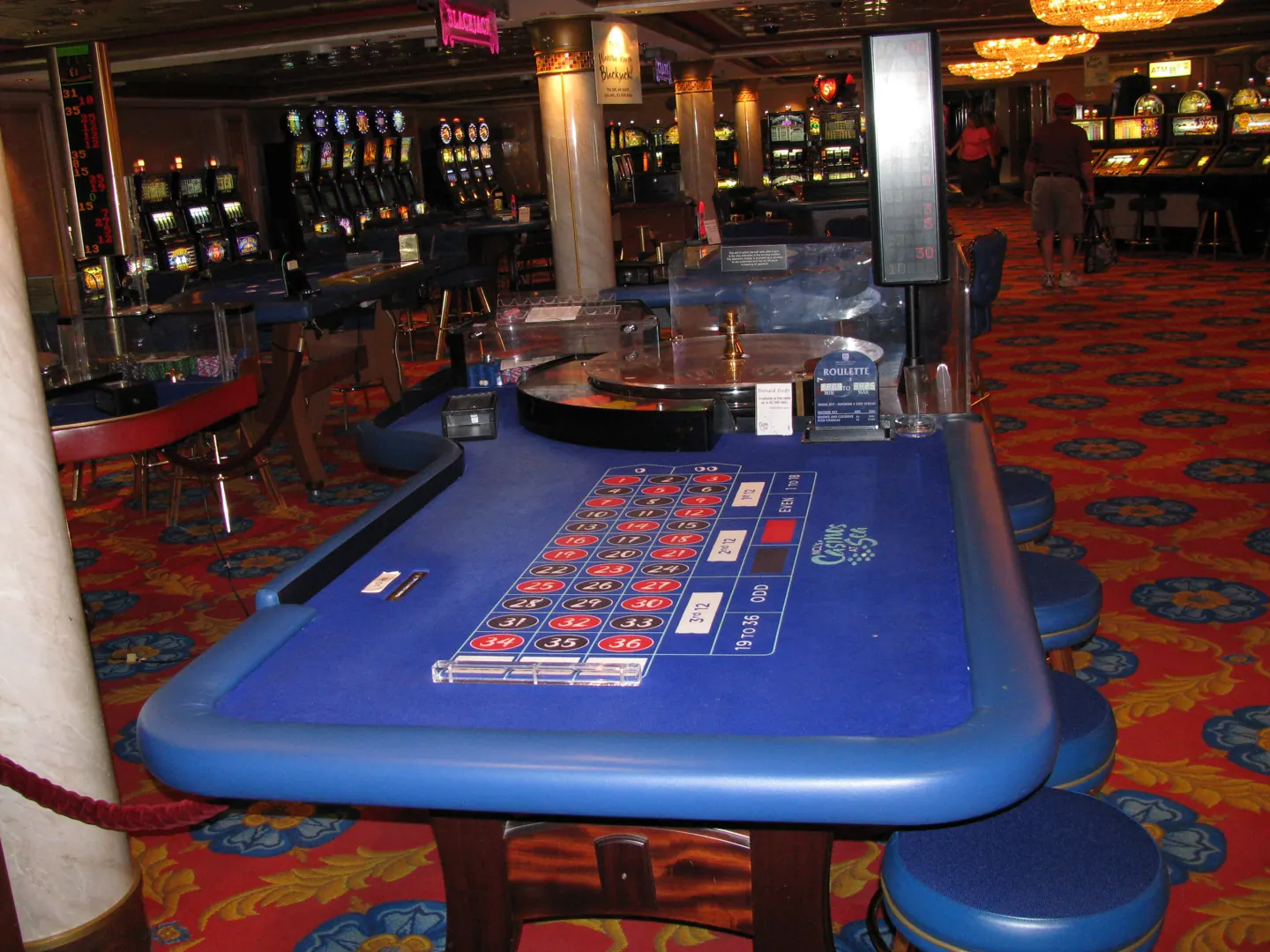 Mesa de ruleta en la sala de un casino